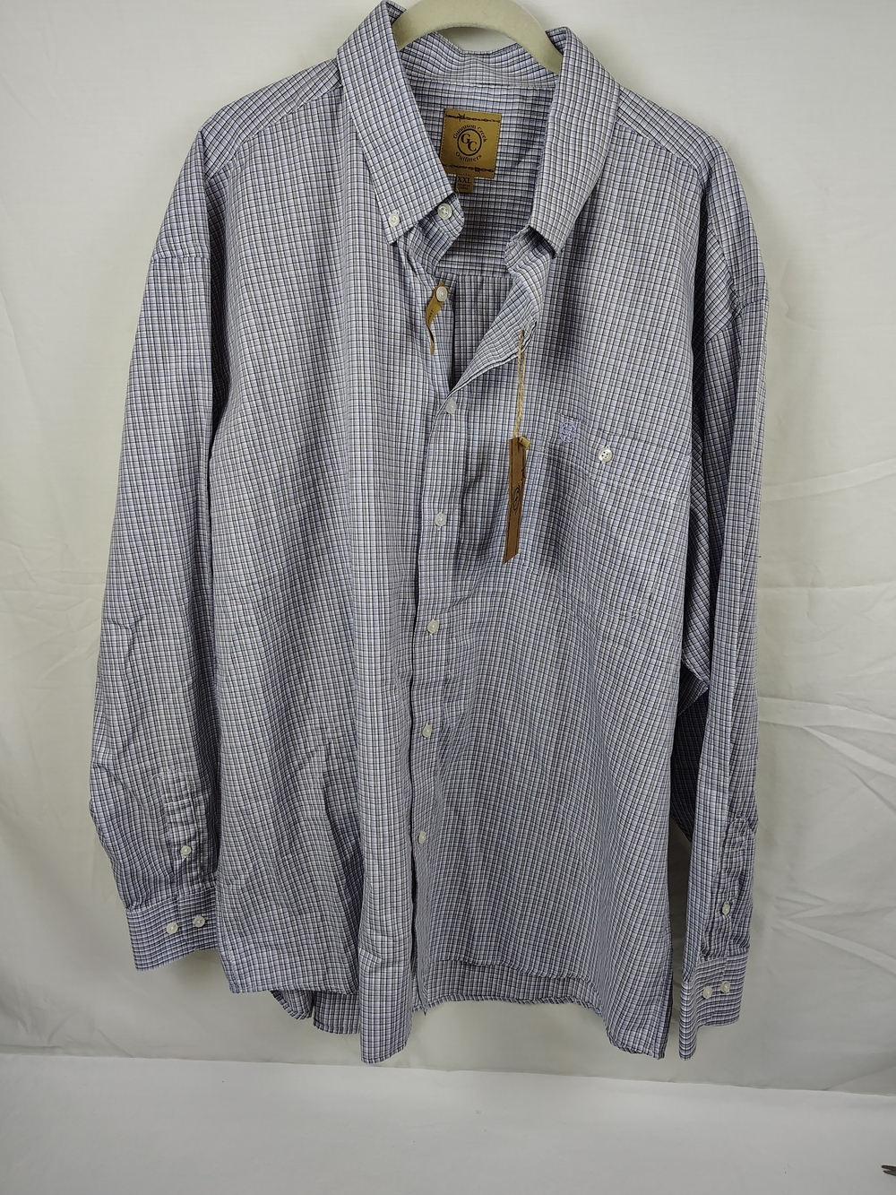 Men's Long-Sleeve Dress Shirt in Blue Check by